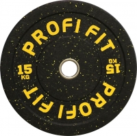 Диск для штанги HI-TEMP с цветными вкраплениями, PROFI-FIT D-51, 15 кг